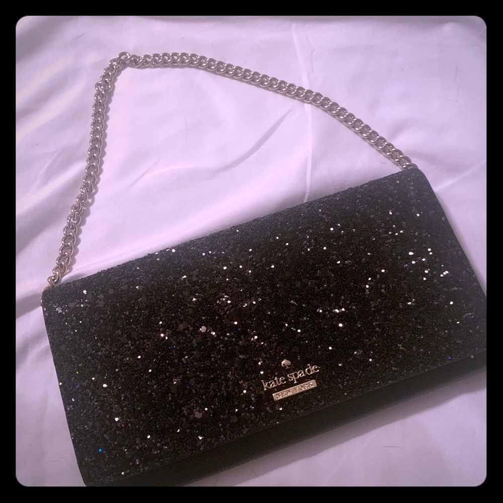 Kate Spade Milou clutch black with glitter